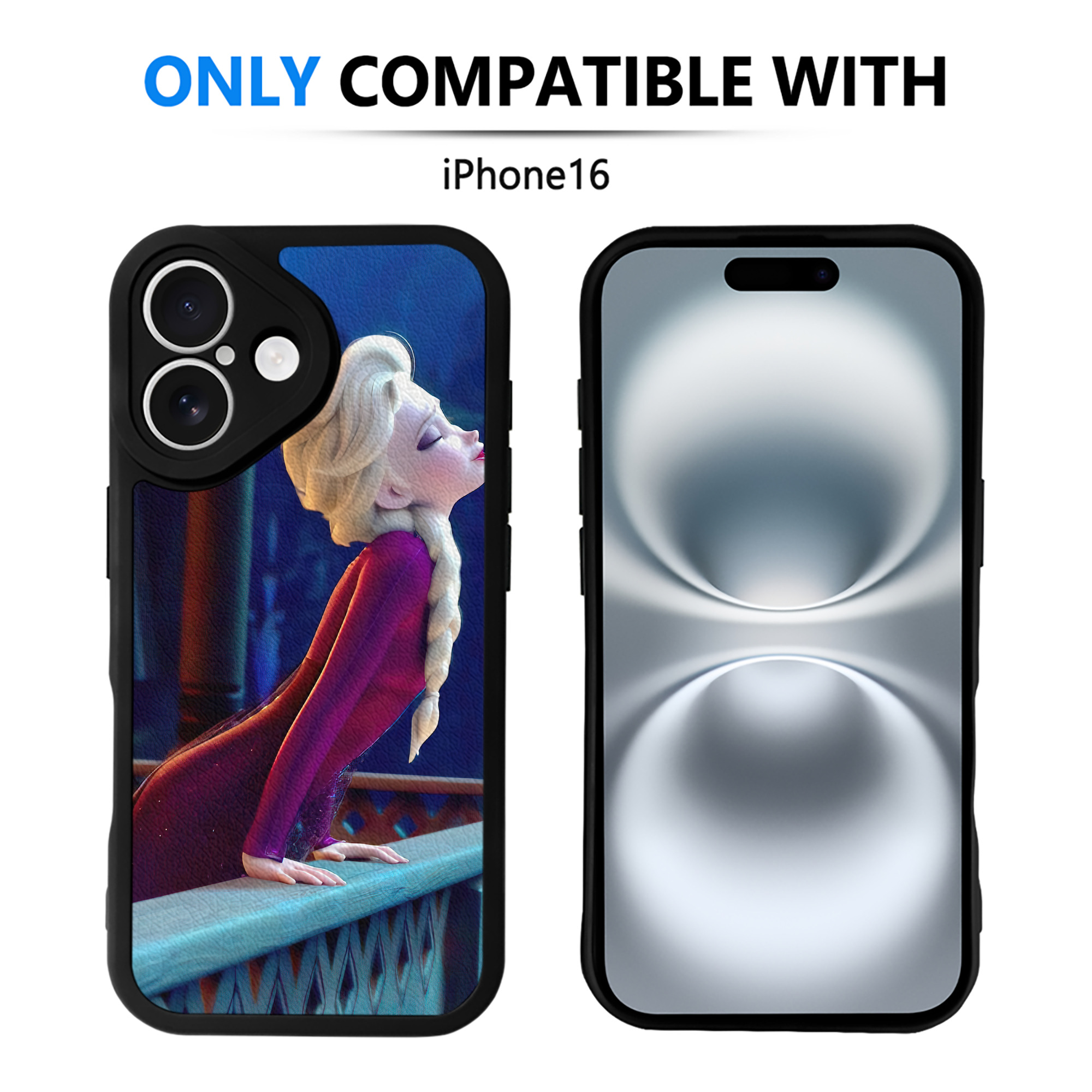 （画像用） アナと雪の女王 アンナ エルサ Frozen Anna Elsa 【iPhone 16シリーズ対応】シリコンスマホケース（レザー調） 材質：シリコン